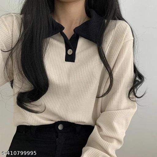 Women Korean Styles top | Summer Wear | Casual Wear | Long Sleeve | polo T-shirt | Styles Design